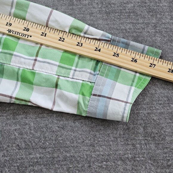 Columbia Shirt Men L Plaid LS Roll Up Tab Pockets Outdoor Sun Protect Vents Mesh - Picture 6 of 16